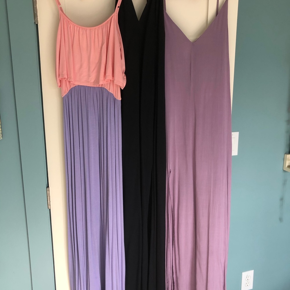 3 Maxi Boho Style Dresses in size small.